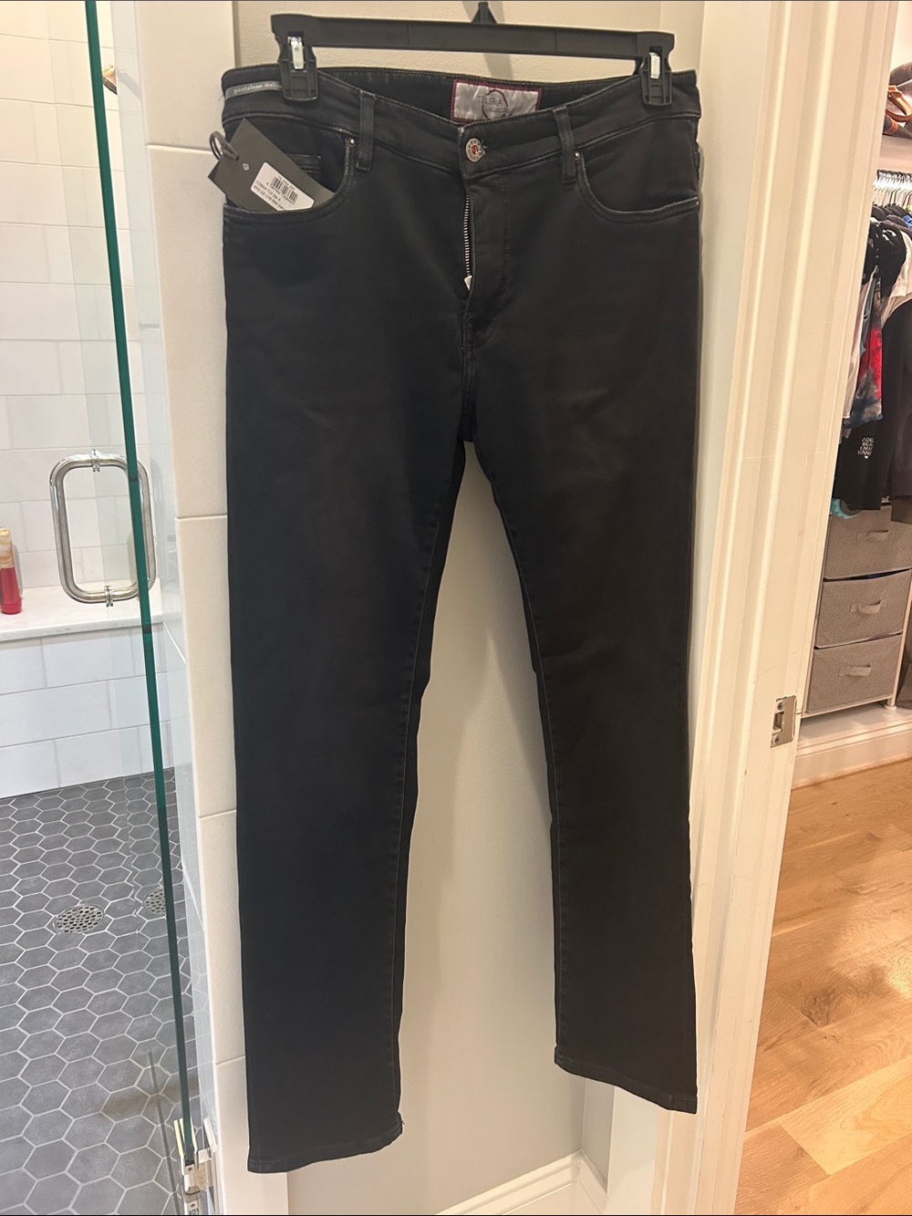Men's Telaria Zed Italian Slim Straight Black Jeans